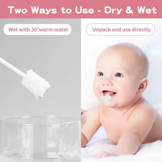 Alt view image 5 of 7 - 60Pcs Baby Tongue Cleaner, Baby Toothbrush, Disposable Infant Mouth Cleaner, Soft Gauze Toohthbrush Toddler Oral Cleaning Stick Dental Care for 0-36 Month Newborn