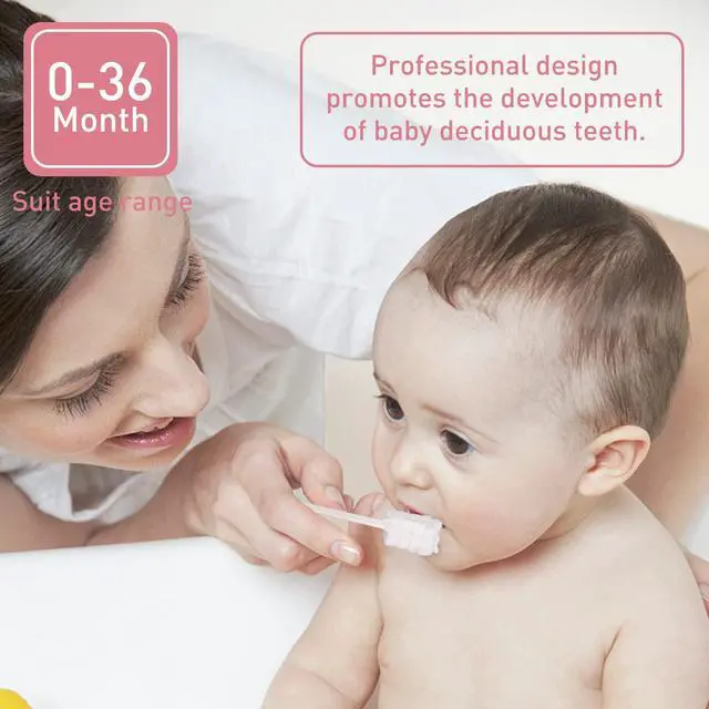Alt view image 6 of 7 - 60Pcs Baby Tongue Cleaner, Baby Toothbrush, Disposable Infant Mouth Cleaner, Soft Gauze Toohthbrush Toddler Oral Cleaning Stick Dental Care for 0-36 Month Newborn