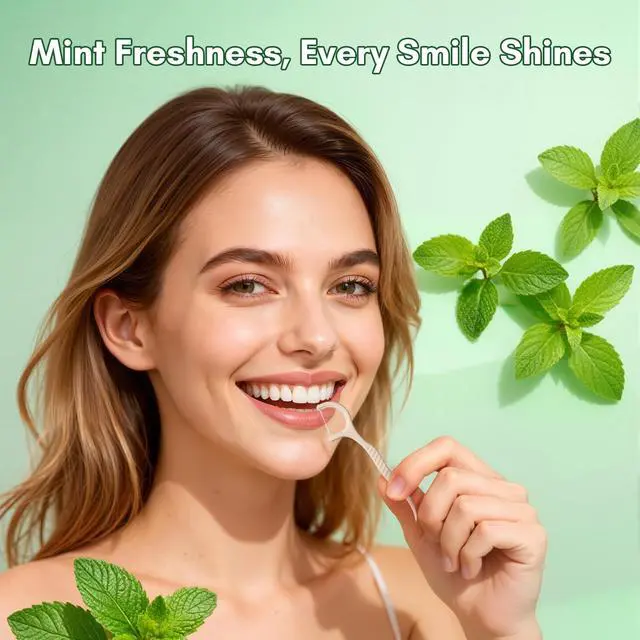 Alt view image 4 of 7 - Floss Picks, 100 Count Mint Plant Based Dental Floss Eco-Friendly