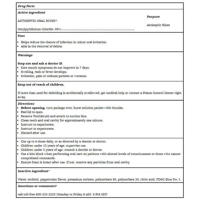 Alt view image 2 of 5 - Stryker Toothette Plus Single Use Oral Swabs with Antiseptic Oral Rinse 1 package of 2 swabs with .25 fl. oz. mint mouthwash Disposable swabs with long handle