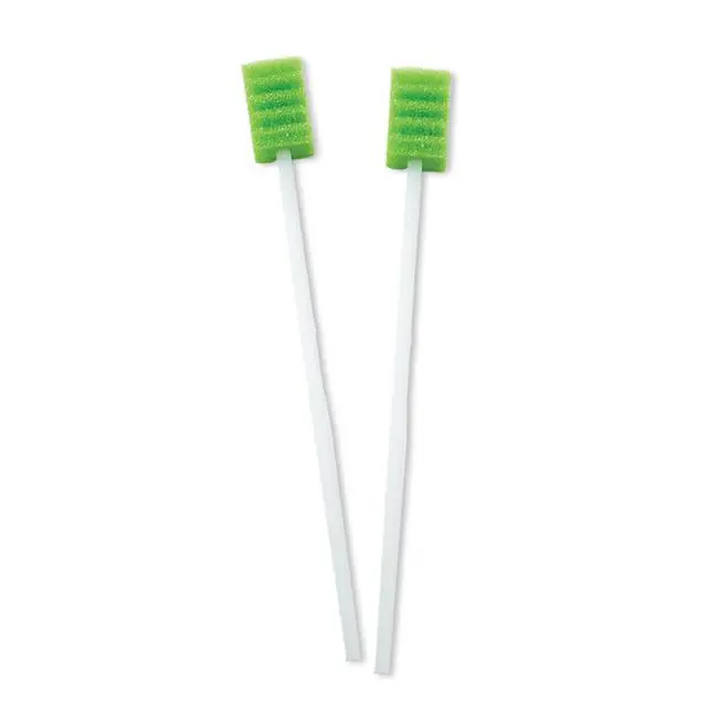 Alt view image 3 of 5 - Stryker Toothette Plus Single Use Oral Swabs with Antiseptic Oral Rinse 1 package of 2 swabs with .25 fl. oz. mint mouthwash Disposable swabs with long handle