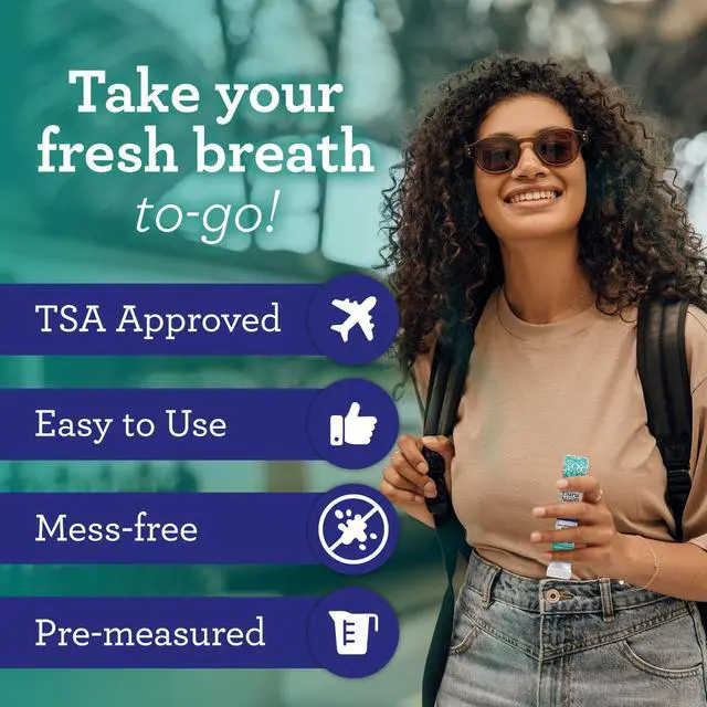 Alt view image 2 of 7 - Travel Sachets Coconut Oil Pulling, Fresh Breath Mouthwash, 7 Essential Oils & Vitamins for Happy Teeth & Gums, 7 Sachets