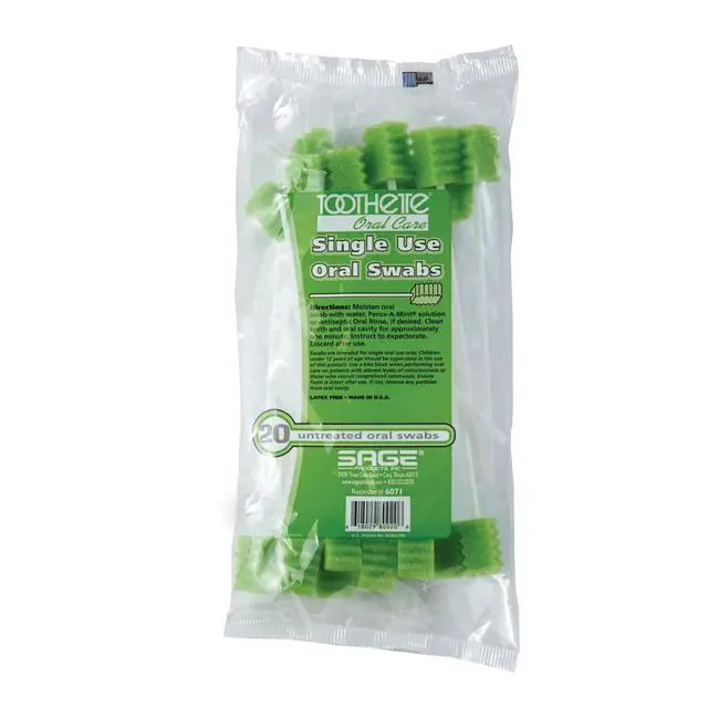 Alt view image 5 of 5 - Toothette® Oral Care Plus Dental Swabs - Single Use - Untreated - Bag of 20 Swabs