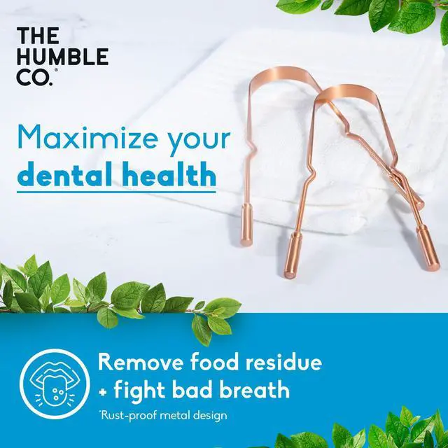 Alt view image 2 of 6 - Tongue Scraper for Adults & Kids, 2 Pack - 100% Copper Tongue Cleaner Helps Eliminate Bad Breath & Bacteria - Dental Oral Care Products & Personal Hygiene Essentials