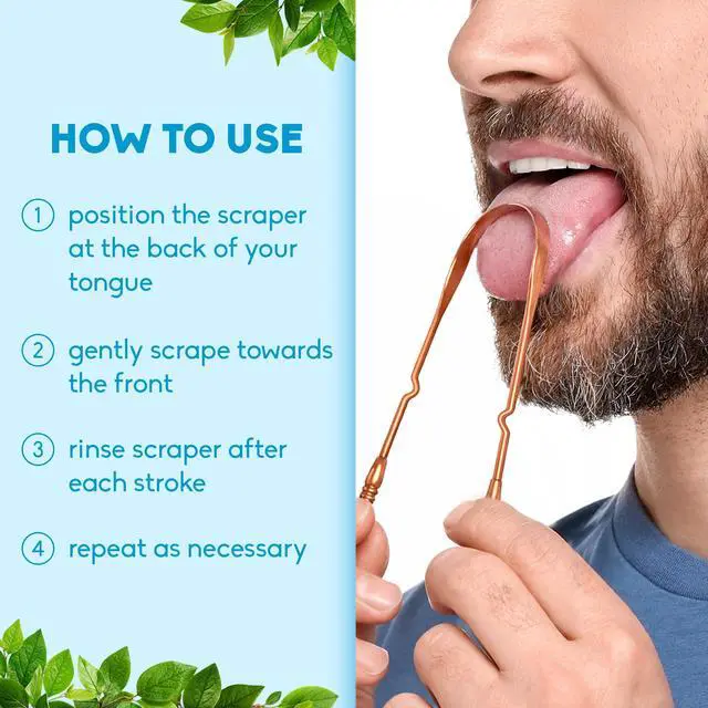 Alt view image 4 of 6 - Tongue Scraper for Adults & Kids, 2 Pack - 100% Copper Tongue Cleaner Helps Eliminate Bad Breath & Bacteria - Dental Oral Care Products & Personal Hygiene Essentials