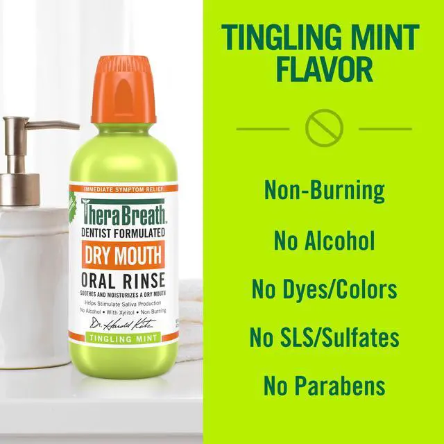 Alt view image 5 of 7 - Dry Mouth Oral Rinse, Tingling Mint, Dentist Formulated, 16 Fl Oz (2-Pack)