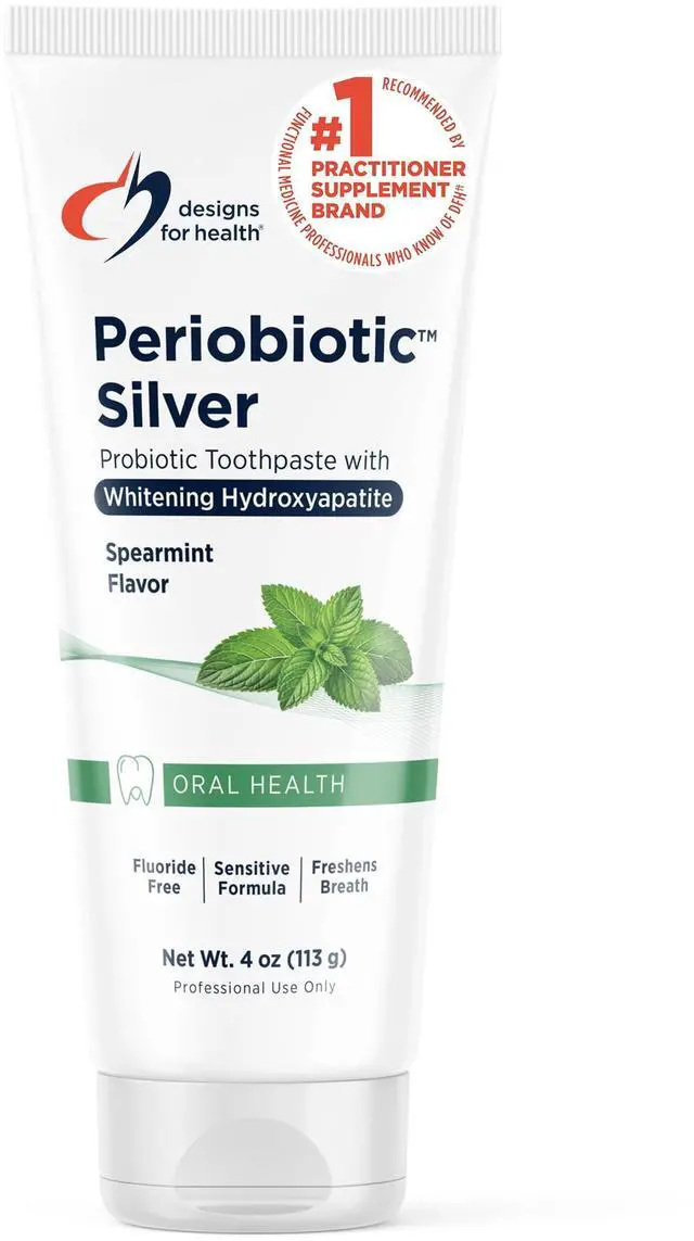 Main image of Periobiotic Silver Hydroxyapatite Toothpaste - Fluoride Free Toothpaste with Oral Probiotics with Whitening Hydroxyapatite - Supports Gum Health & Remineralization (4oz Mint)