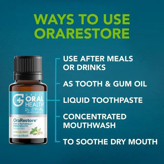 Alt view image 4 of 7 - OraRestore Bad Breath Treatment for Adults Halitosis: Dentist Formulated Oral Rinse Concentrate Tooth Oil Liquid Toothpaste, Fresh Breath Mouthwash for Dry Mouth, Oral Care, Healthy Gums & Teeth 15ml
