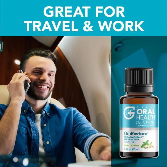 Alt view image 6 of 7 - OraRestore Bad Breath Treatment for Adults Halitosis: Dentist Formulated Oral Rinse Concentrate Tooth Oil Liquid Toothpaste, Fresh Breath Mouthwash for Dry Mouth, Oral Care, Healthy Gums & Teeth 15ml