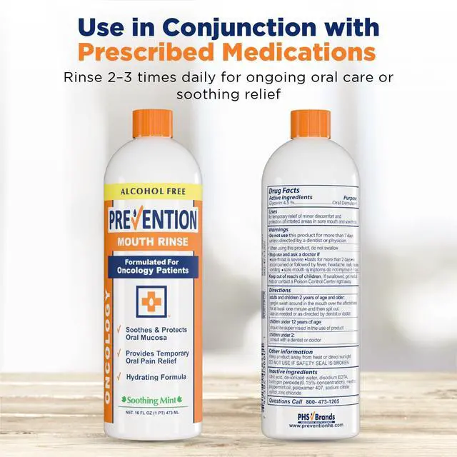 Alt view image 6 of 6 - Prevention Oncology Mouthwash, Alcohol Free, Hydrogen Peroxide 16 oz 1-Pack