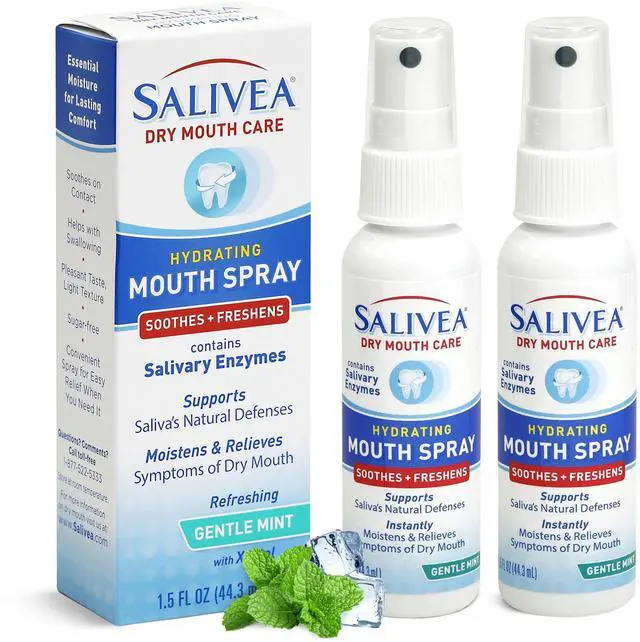 Main image of Extra Gentle Dry Mouth Spray - Soothing Mint Mouth Spray with Natural Salivary Enzymes - 250 Pumps (2 Pack)