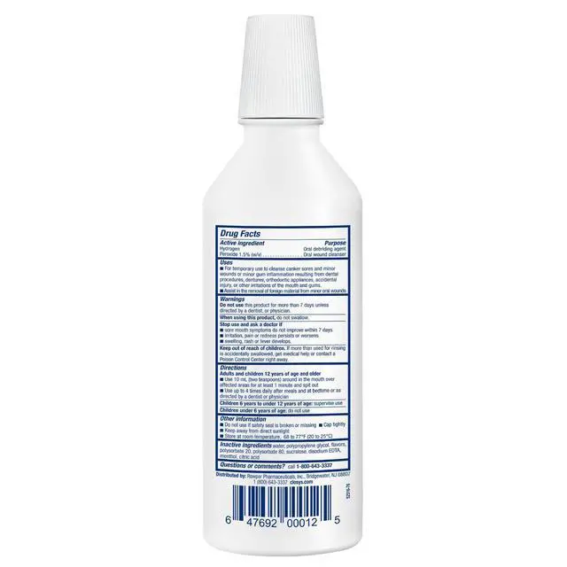 Alt view image 7 of 7 - Hydrogen Peroxide Mouthwash, 16 oz, Canker Sore Mouthwash, Alcohol-Free, Non-Burning, Cleanses and Heals Mouth Sore Rinse