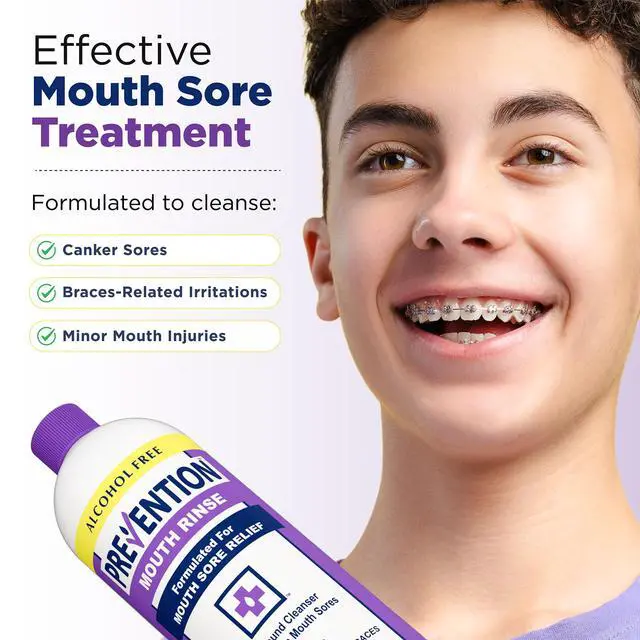 Alt view image 4 of 6 - Prevention Mouth Sore Rinse, Hydrogen Peroxide, Alcohol Free, 16 oz 1-Pack