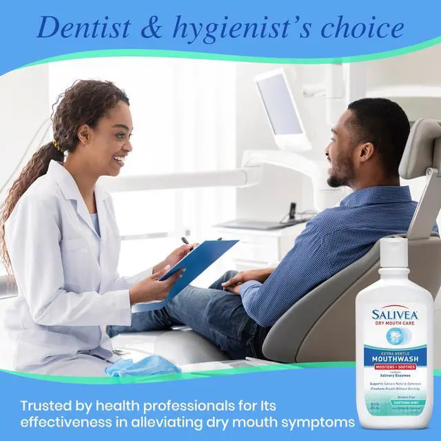Alt view image 3 of 6 - Dry Mouth Mouthwash - Soothing Mint Mouthwash with Natural Salivary Enzymes - Gentle Mouthwash to Aid Dry Mouth Care - Breath Freshener & Dry Mouth Care - Mint Flavor (16 oz Bottle)