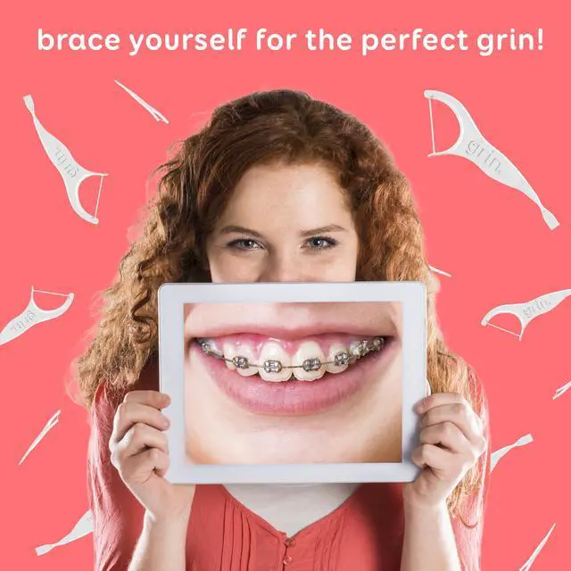 Alt view image 6 of 7 - Braces Flosser, Floss Picks Designed for Braces, 60 Count, Dental Flossers, Recycled Plastic, Ortho Approved, Premium Thin Floss, Includes Handy Wax Scraper and Pick