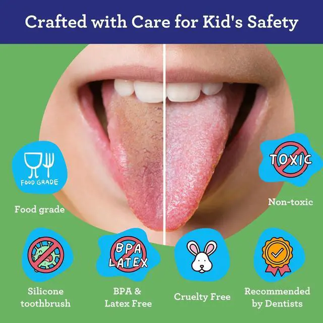 Alt view image 6 of 7 - Kids Tongue Scraper (2-Pack) with Travel Case, Stainless Steel, Aids in Fresh Breath - Travel-Friendly Tongue Cleaner (Green/Pink/Orange)