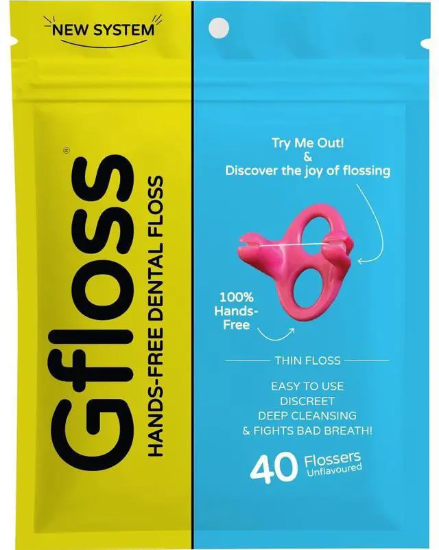 Main image of Hands-Free Dental Floss - 40 Count - Easy to Use & Discreet Flossers for Adults | Travel Floss | Thin Soft Floss | Unwaxed Unflavored | PFAS-Free Oral Care