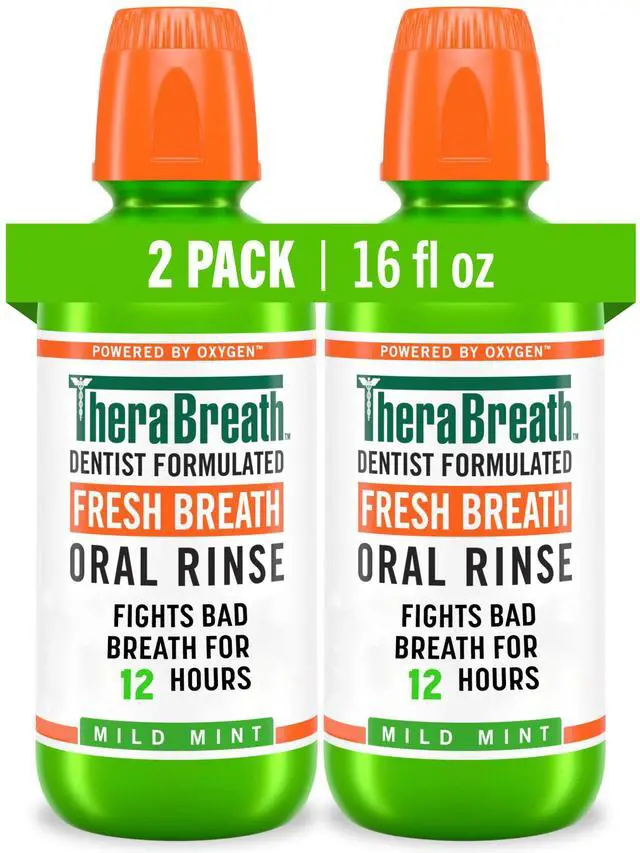 Main image of Fresh Breath Mouthwash, Mild Mint Flavor, Alcohol-Free, 16 Fl Oz (2-Pack)