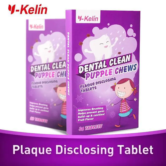 Alt view image 2 of 7 - Dental Plaque Disclosing Tablets for Kids & Adults - Showing Plaque by Changing Color - Helps Teach Brushing Habits for Clean Teeth - 36 Count