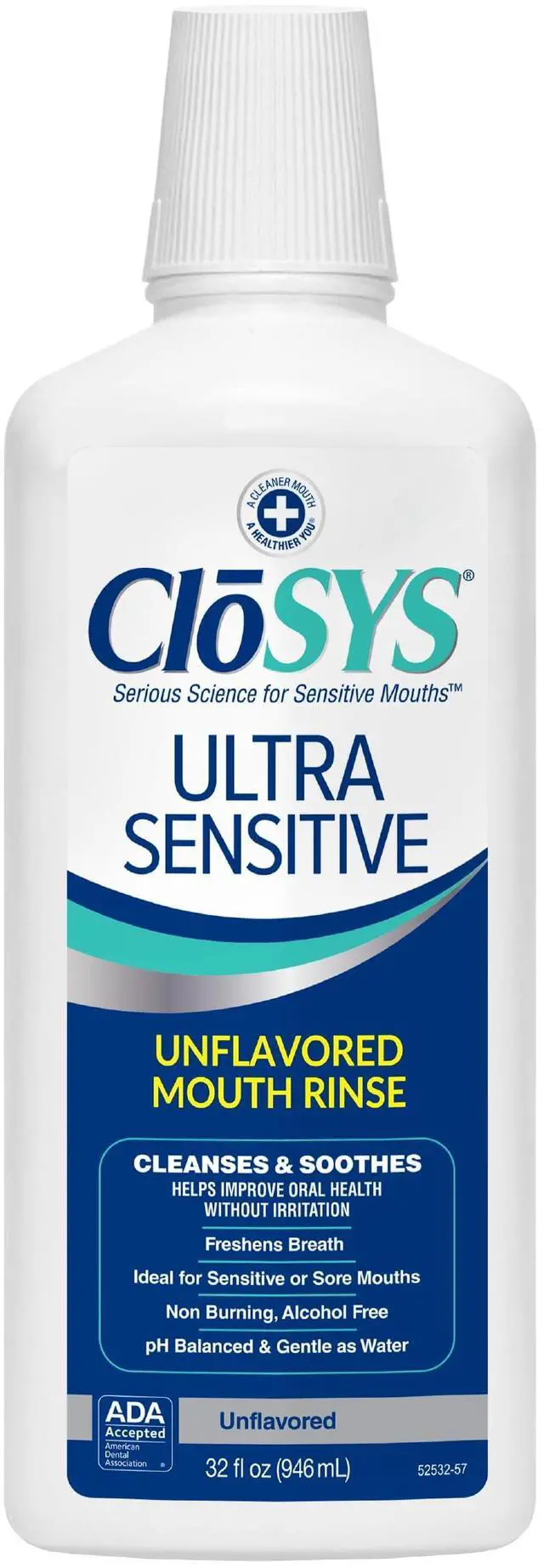 Main image of Ultra Sensitive Mouthwash, 32 Oz, Alcohol Free Mouthwash, Unflavored Mouth Wash, Dye Free, pH Balanced, Helps Soothe Entire Mouth