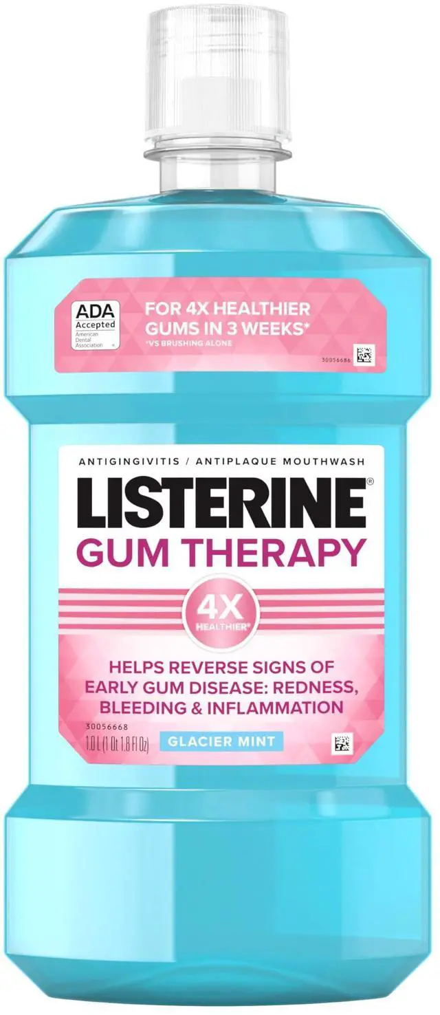 Main image of Gum Therapy Antiplaque & Anti-Gingivitis Mouthwash, ADA Accepted Oral Rinse Helps Reverse Early Gingivitis Signs Like Bleeding Gums, 4X Healthier Gums in 3 Weeks vs Brushing Alone, Mint, 1 L