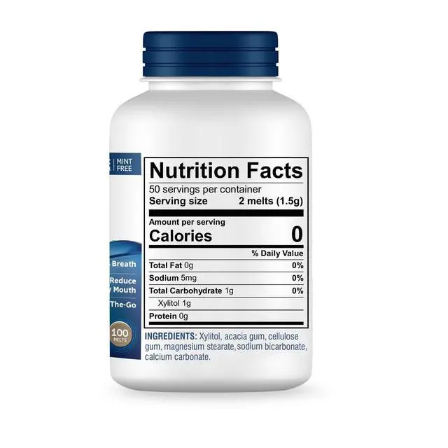 Alt view image 6 of 7 - XyliMelts for Dry Mouth Night Time or Day - Moisturizing Dry Mouth Adhering Discs, Sugar Free with Xylitol, 100 Count, Slightly Sweet Flavor, 8-Hour Relief