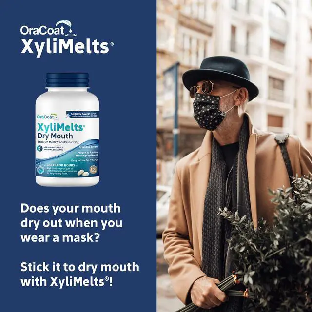 Alt view image 7 of 7 - XyliMelts for Dry Mouth Night Time or Day - Moisturizing Dry Mouth Adhering Discs, Sugar Free with Xylitol, 100 Count, Slightly Sweet Flavor, 8-Hour Relief
