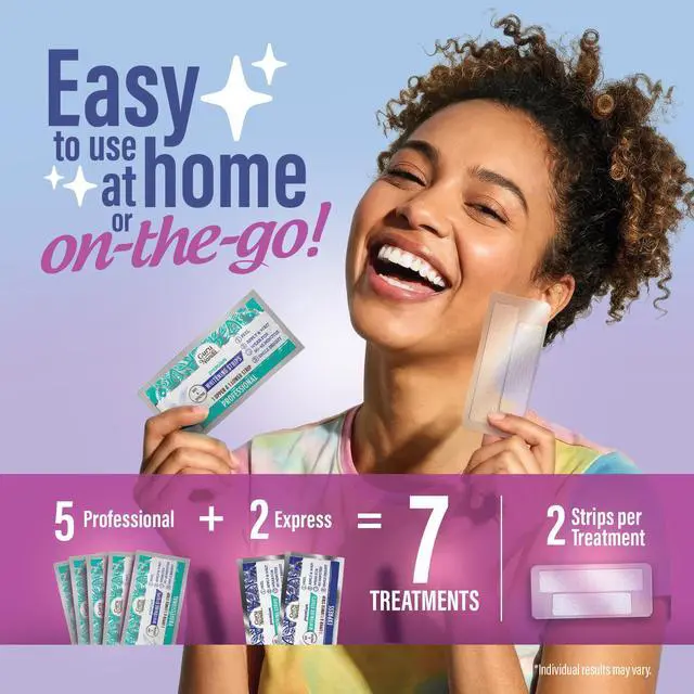Alt view image 4 of 7 - GuruNanda Teeth Whitening Strips Kit - 7-Day Treatment with Non-Slip, Dry Strip Technology - Whitening Designed with Care for a Brighter Smile