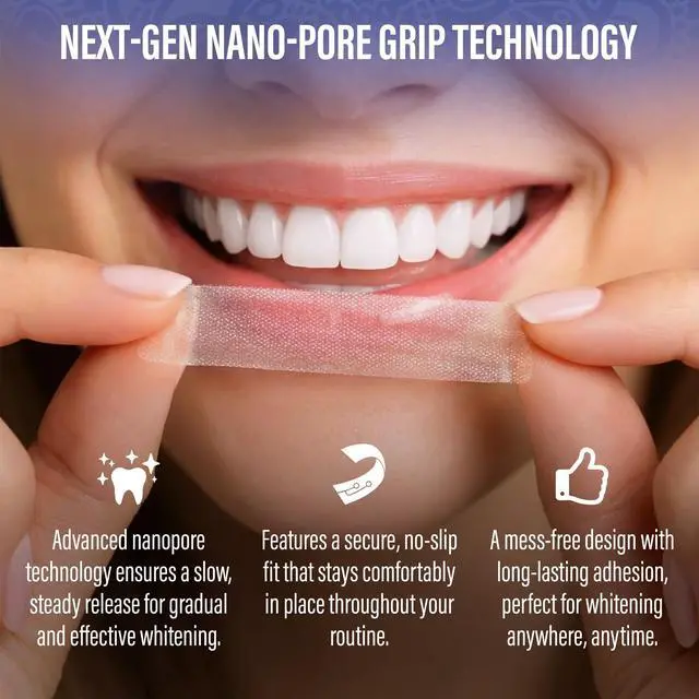 Alt view image 6 of 7 - GuruNanda Teeth Whitening Strips Kit - 7-Day Treatment with Non-Slip, Dry Strip Technology - Whitening Designed with Care for a Brighter Smile
