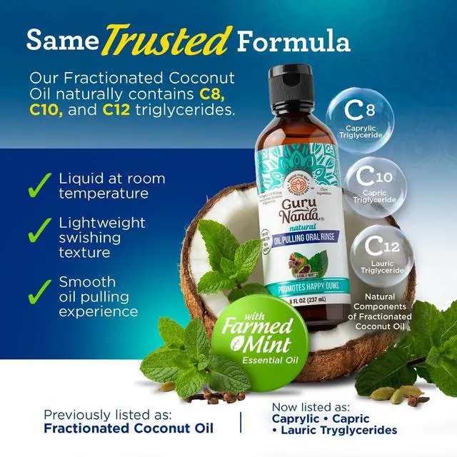 Alt view image 4 of 7 - CocoMint Oil Pulling Mouthwash for Complete Oral Hygiene, 7 Essential Oils & Vitamins for Happy Teeth & Gums & Fresh Breath with Toothbrush & Tongue Scraper, Alcohol & Peroxide Free, 8 oz