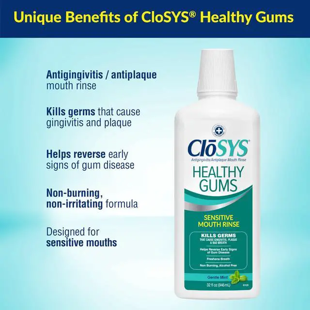 Alt view image 2 of 5 - Healthy Gums Mouthwash 32 Fl Oz, Antiplaque, Anti-Gingivitis Mouthwash, Non-Burning, Non-Irritating