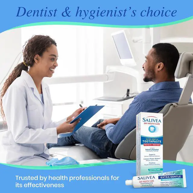 Alt view image 3 of 6 - Dry Mouth Toothpaste (2 Pack) 4.3 oz Each, Anticavity Fluoride, Natural Salivary Enzymes, Xylitol & Calcium, SLS-Free, Moisturizing Dry Mouth Care, Soothing Mint