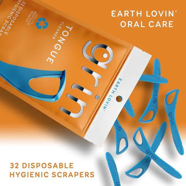 Alt view image 3 of 7 - Tongue Cleaner, 32 Count, Disposable Tongue Cleaner, Hygienic Scraper, Recycled Plastic, Clean Tongue, Promote Fresh Breath, Includes Safe Fold- Back Tooth Pick
