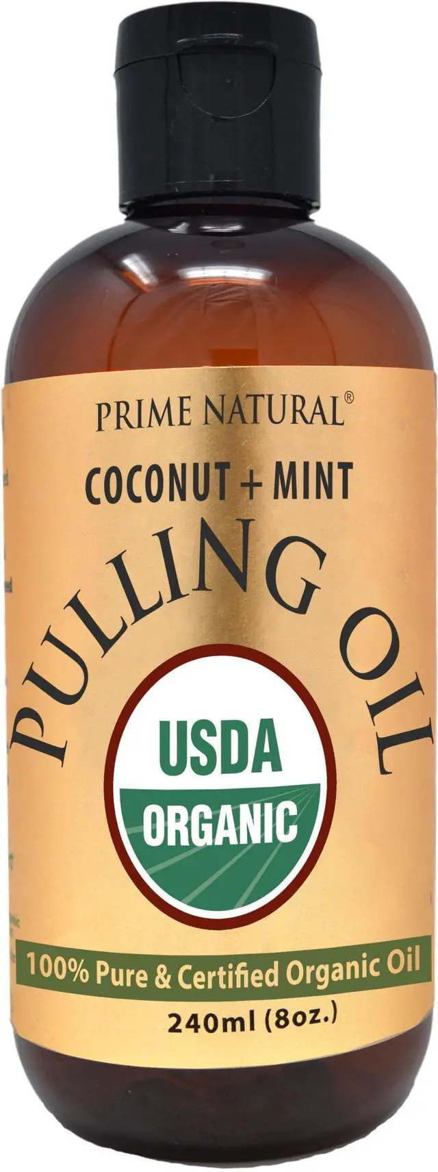 Main image of Oil Pulling with Organic Coconut & Organic Peppermint Oil 8oz | Cocomint | Natural Oral Care & Teeth Whitening | Alcohol Free Mouthwash Freshens Breath, Healthier Teeth & Gums