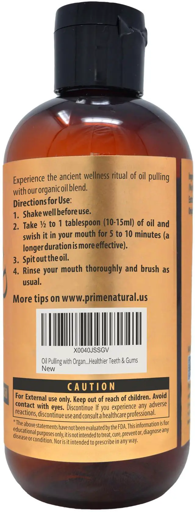 Alt view image 3 of 4 - Oil Pulling with Organic Coconut & Organic Peppermint Oil 8oz | Cocomint | Natural Oral Care & Teeth Whitening | Alcohol Free Mouthwash Freshens Breath, Healthier Teeth & Gums