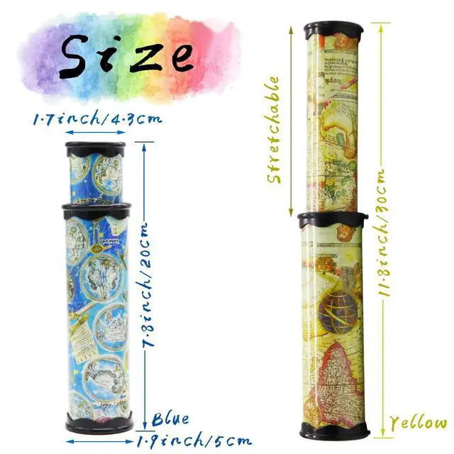 Alt view image 2 of 7 - 2 Pack Classic Kaleidoscope Toy,Magic Rotating Kaleidoscope,Stretchable Long World Kaleidoscope,Educational Toy Kaleidoscope for Children Gifts