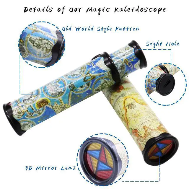 Alt view image 3 of 7 - 2 Pack Classic Kaleidoscope Toy,Magic Rotating Kaleidoscope,Stretchable Long World Kaleidoscope,Educational Toy Kaleidoscope for Children Gifts