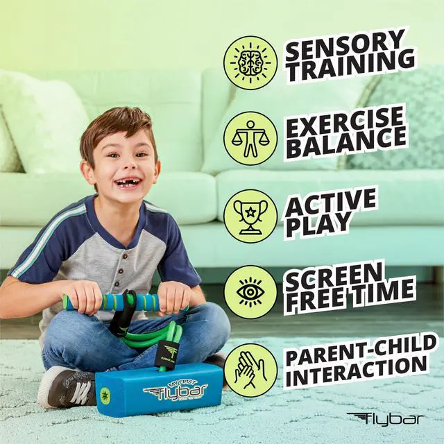 Alt view image 3 of 6 - My First Foam Pogo Jumper for Kids Fun and Safe Pogo Stick, Durable Foam and Bungee Jumper for Ages 3 and up Toddler Toys, Supports up to 250lbs (Blue)