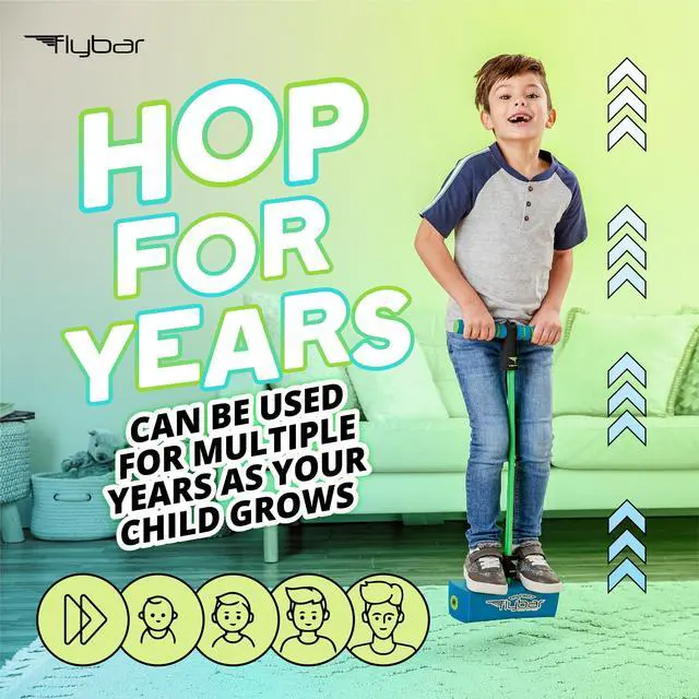 Alt view image 6 of 6 - My First Foam Pogo Jumper for Kids Fun and Safe Pogo Stick, Durable Foam and Bungee Jumper for Ages 3 and up Toddler Toys, Supports up to 250lbs (Blue)