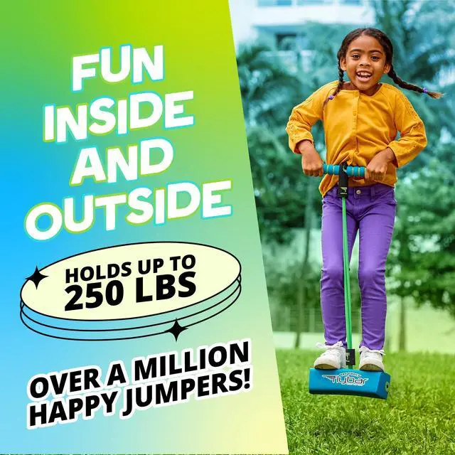 Alt view image 5 of 6 - My First Foam Pogo Jumper for Kids Fun and Safe Pogo Stick, Durable Foam and Bungee Jumper for Ages 3 and up Toddler Toys, Supports up to 250lbs (Blue)