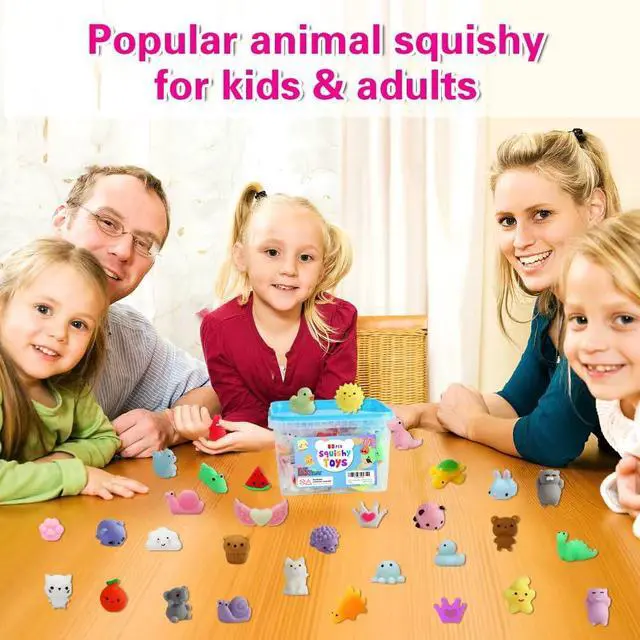 Alt view image 2 of 7 - 80Pcs Party Favors for Kids 4-8, Kawaii Squishies Mochi Toy Bulk Fidget Sensory Toys Birthday Gifts for Boys Girls, Easter Basket Stuffers Egg Fillers Treasure Box Classroom Prizes Goodie Bag