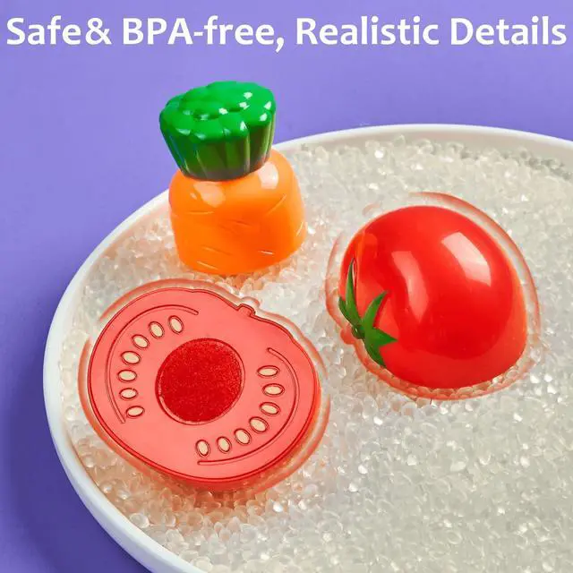 Alt view image 6 of 7 - Pretend Play Food for Kids Kitchen, 78Pc Cutting Toy Food with Storage Bag