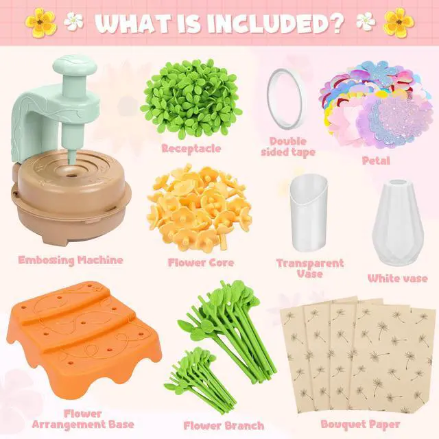 Alt view image 3 of 6 - Fabric Flower Bouquets Toys, DIY Craft Kits Toys for Kids - Flowers Market Toy, Build Your Flower Bouquet, Arts & Crafts for 4+ Year Toddler Girl, Educational Activity Preschool B-Day Gifts