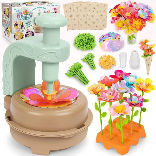 Main image of Fabric Flower Bouquets Toys, DIY Craft Kits Toys for Kids - Flowers Market Toy, Build Your Flower Bouquet, Arts & Crafts for 4+ Year Toddler Girl, Educational Activity Preschool B-Day Gifts