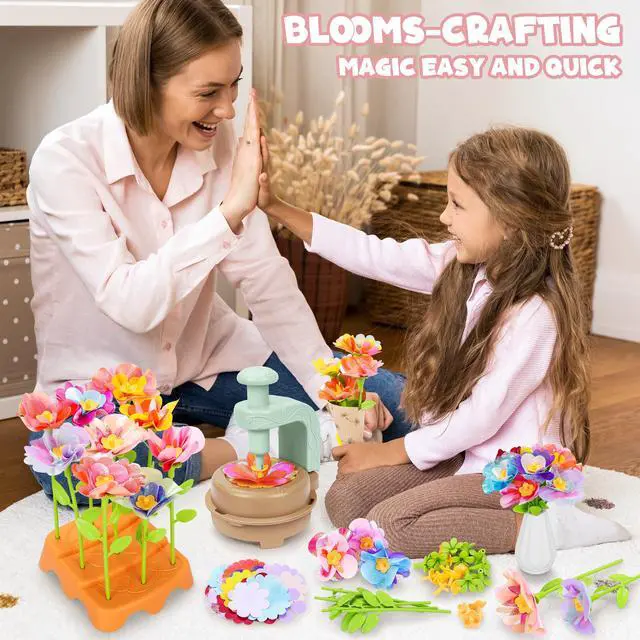Alt view image 6 of 6 - Fabric Flower Bouquets Toys, DIY Craft Kits Toys for Kids - Flowers Market Toy, Build Your Flower Bouquet, Arts & Crafts for 4+ Year Toddler Girl, Educational Activity Preschool B-Day Gifts