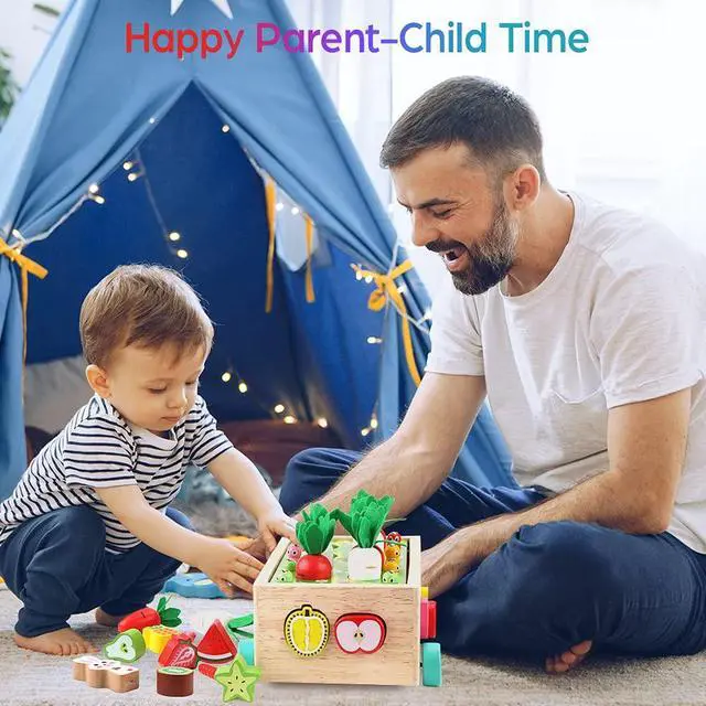 Alt view image 6 of 7 - Toddlers Montessori Wooden Educational Toys for Baby Boys Girls Age 1 2 3 Year Old, Shape Sorting Toys 1st One First Birthday Girl Gifts for Kids 1-3, Wood Preschool Learning Fine Motor Skills Game