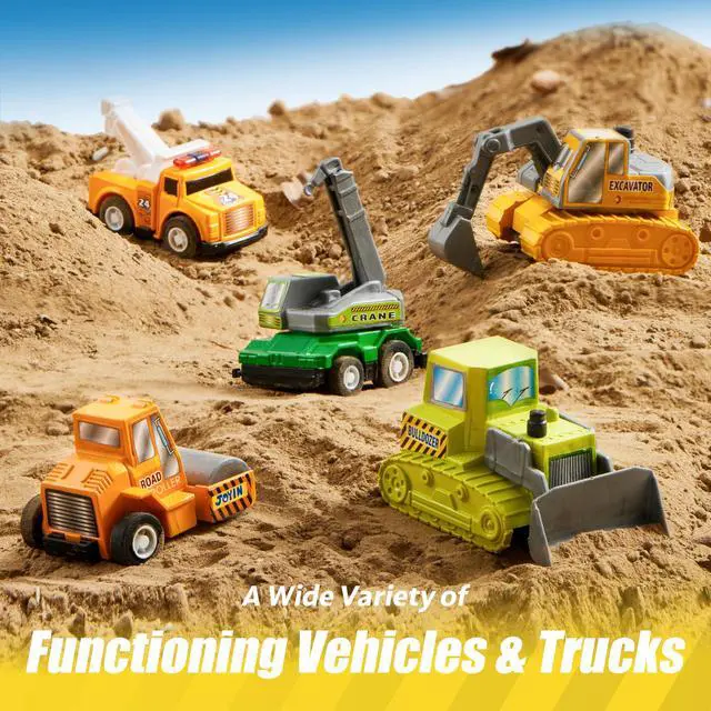 Alt view image 4 of 7 - 18 Pcs Pull Back City Cars and Trucks Toy Vehicles Set, Friction Powered Mini Cars Toys for Toddlers, Party Favors for Kids 3-5, Birthday Gifts for Boys and Girls, Goodie Bag Stuffers