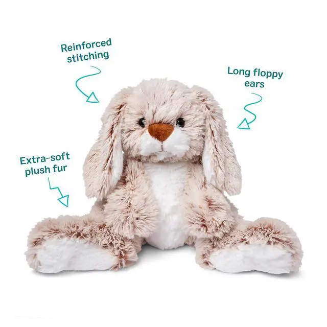 Alt view image 6 of 7 - Burrow Bunny Stuffed Animal Plushie with Big Feet, Floppy Ears & Fluffy Tail, Adorable Pretend Play Toddler Toys for Girls & Boys 3+