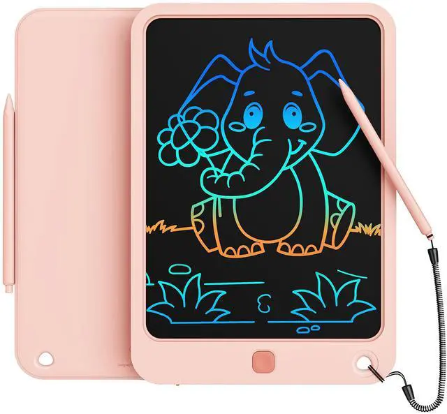 Main image of LCD Writing Tablet 10 Inch, Toys for 3 4 5 6 7 8 9 10 Year Old Boys Girls, Colorful Doodle Board Drawing Tablet, Gift for Boys Toddlers Age 3-12 Years, Memo Board, Drawing Pads with Lanyard (Pink)