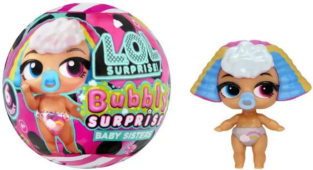 Main image of Bubbly Surprise Baby Sisters Dolls with Color Change Reveal, On-the-Go Play, 4 Total Surprises Collect All 6! Gift for Kids Ages 4+